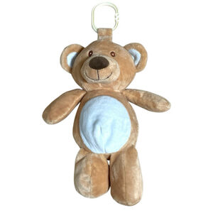 Kellytoy Baby Clip On Teddy Bear Plush Lovey Rattle Crinkle Toy 2020 Blue 10”